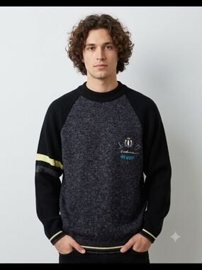 Vintage 90s IOU Exclusive Member Two-Tone Raglan Sleeve Knit Sweater Large